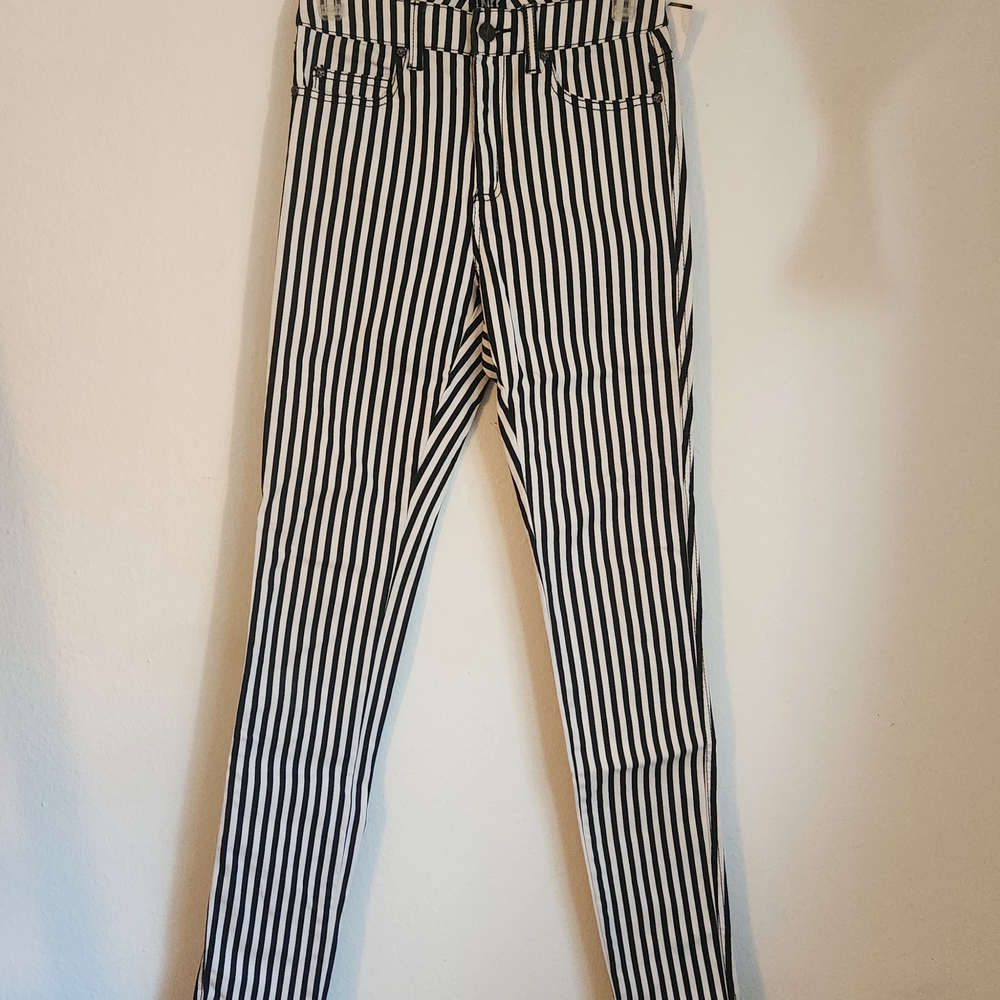 Tripp NYC Black and White Striped Women Jeans